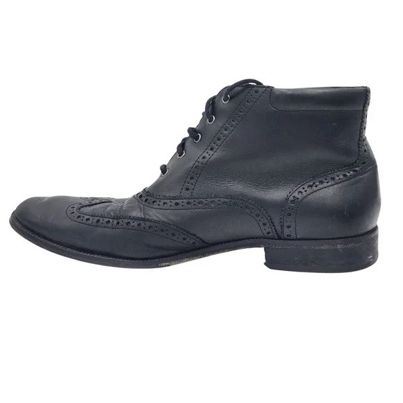 Cole Haan Black Leather Brogue Boots s-l400.jpg main image 3